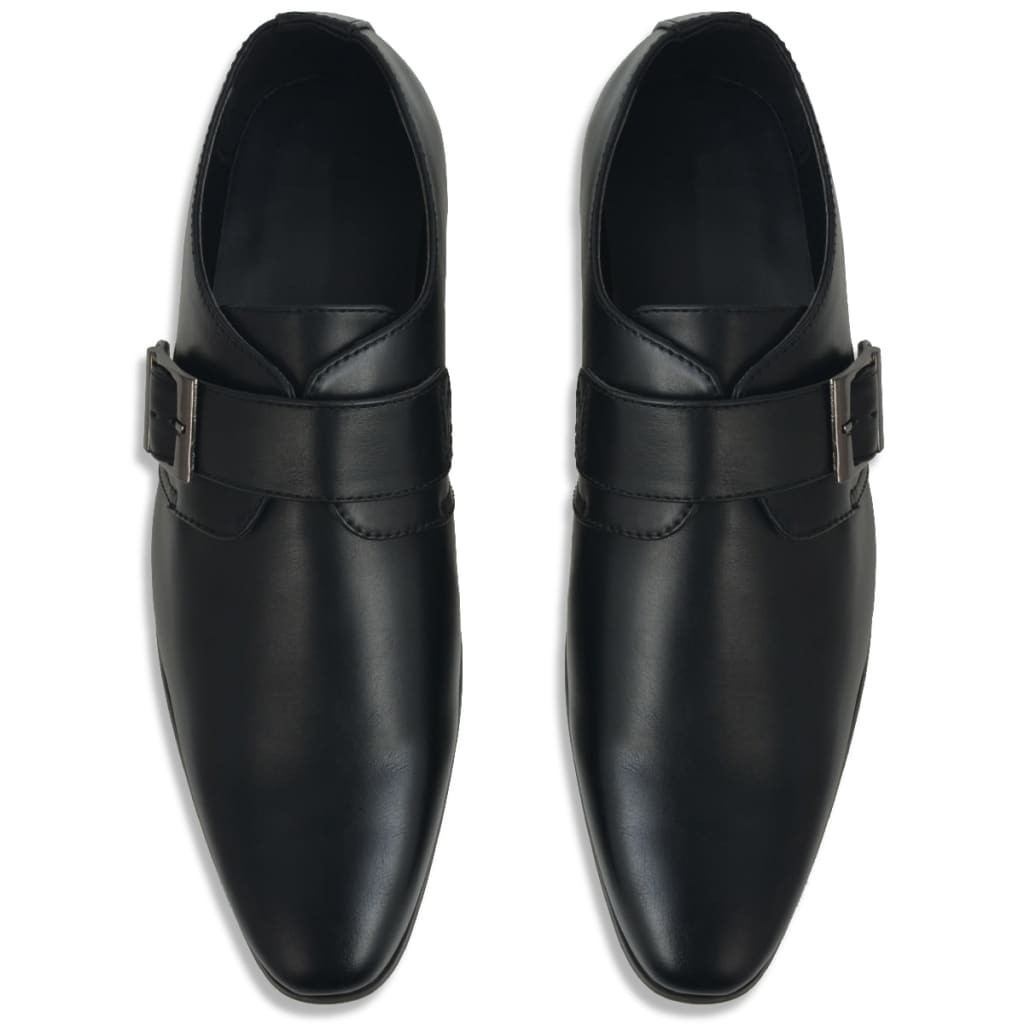 Monk Shoes Buckle Shoes Black PU Leather