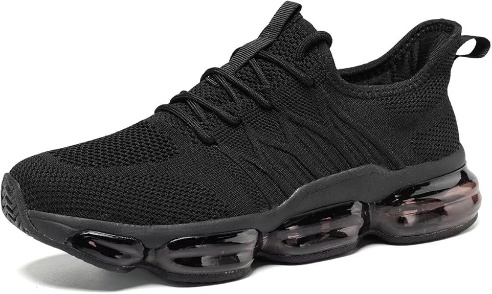 Running Shoes Air Cushion Walking Basketball Sneakers Black