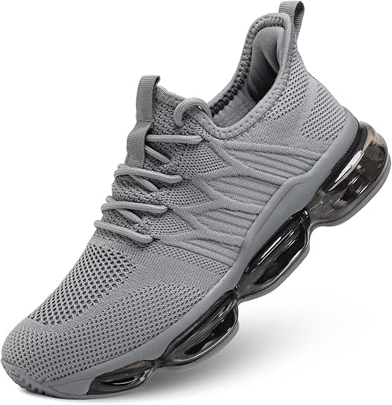 Running Shoes Air Cushion Walking Basketball Sneakers Grey